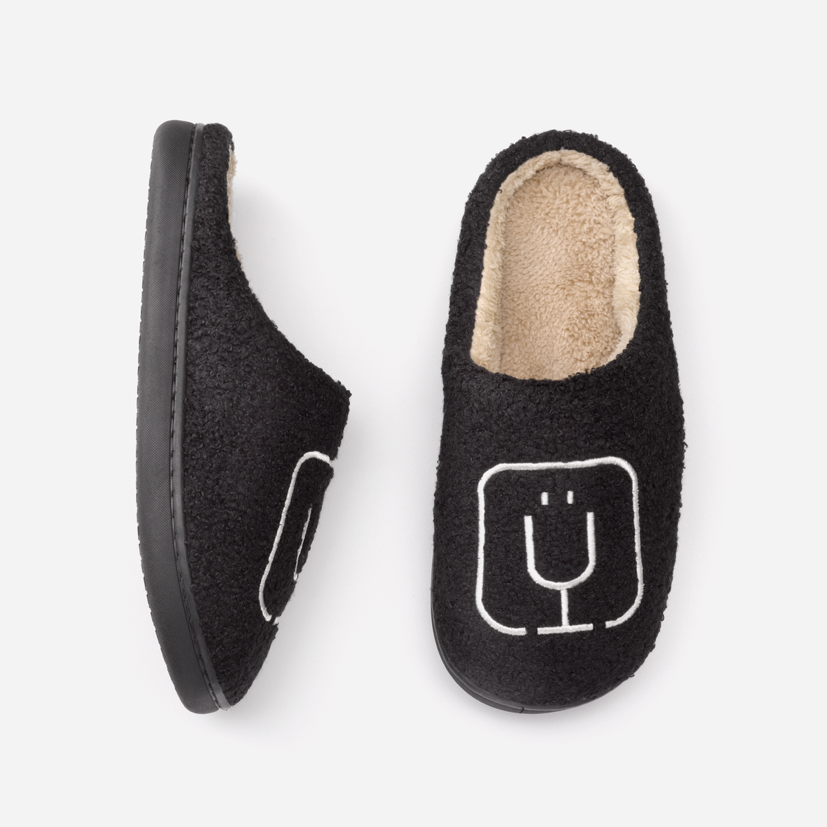 brumate-fuzzy-slippers-black-m8 apparel-slippers-above.png